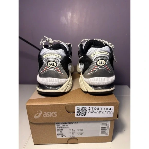 asics gel-nimbus 10.1 white black Women's 6.5 & Men's 5 - Picture 5 of 7